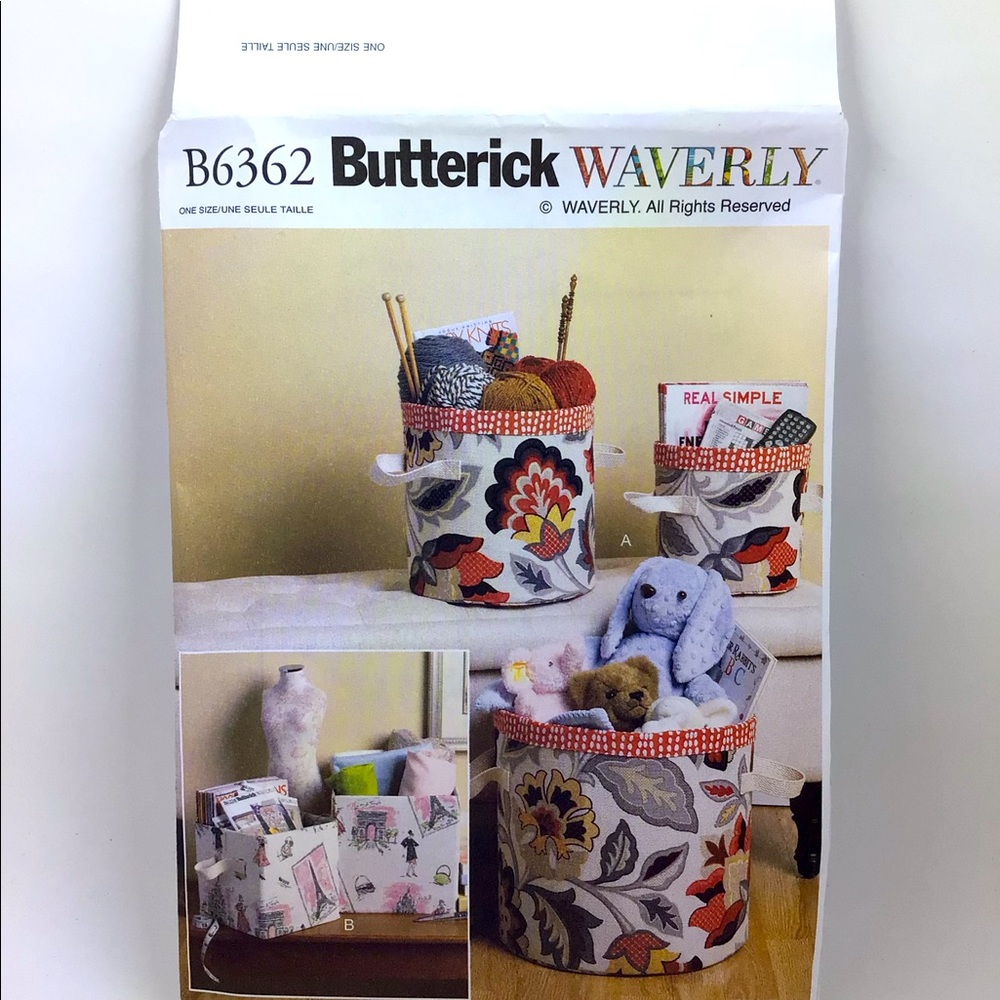 Butterick Pattern 6362 :  Storage Bins NWT